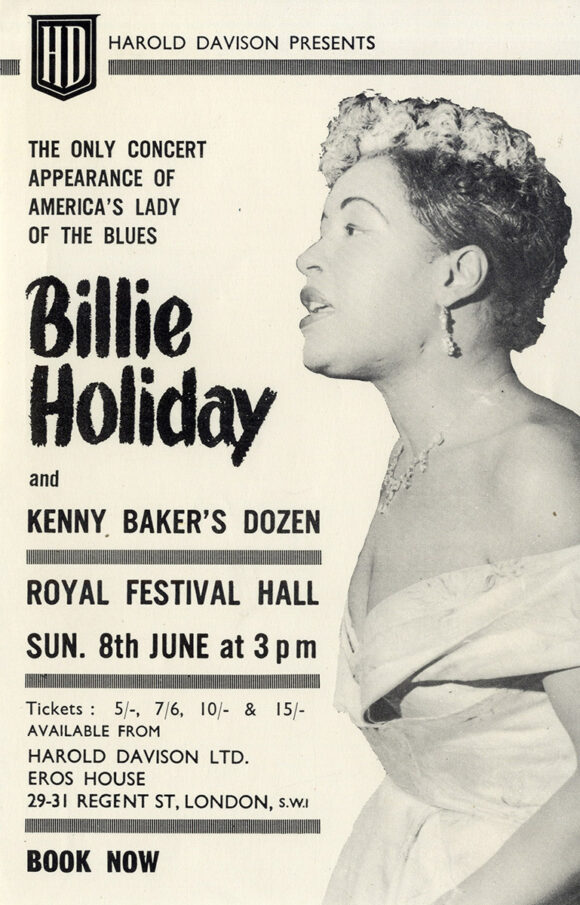 BILLIE HOLIDAY (1958) UK promotional flyer