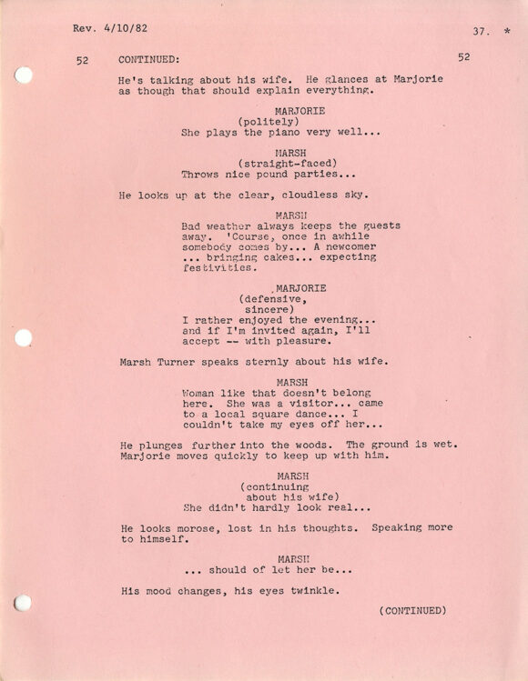 CROSS CREEK (Feb 9, 1982) Rev Final Shooting script by Dalene Young