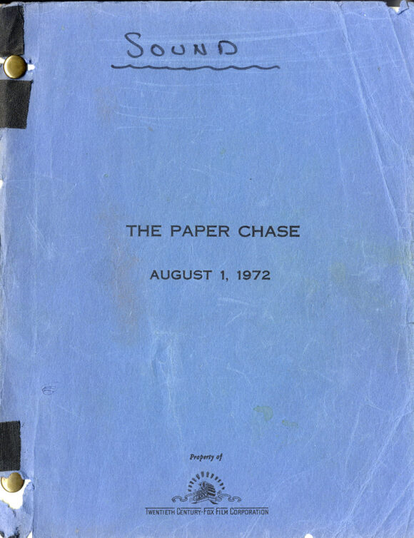 PAPER CHASE, THE (Aug 1, 1972) Screenplay by James Bridges