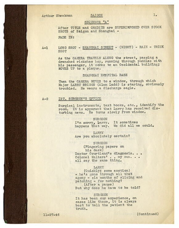 SAIGON (1946) Film script