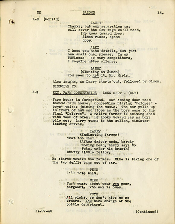 SAIGON (1946) Film script