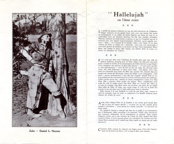 HALLELUJAH (1929; ca. 1930 first French release) Program