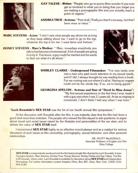 SEX STAR (1977) Flyer