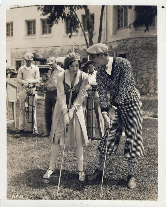 JOAN CRAWFORD, WILLIAM HAINES | SPRING FEVER (1927) Photo of golf lesson scene