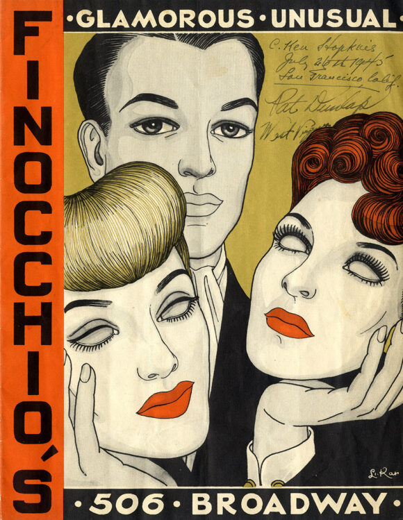 FINOCCHIO'S (ca. 1945) Nightclub program