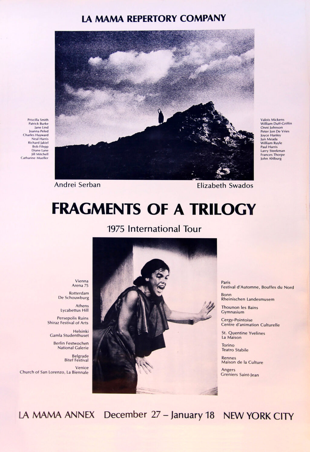 FRAGMENTS OF A TRILOGY 1975 International Tour (1975) Theatre poster