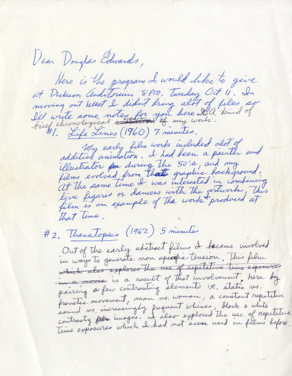 ED EMSHWILLER (ca. 1980) Signed letter