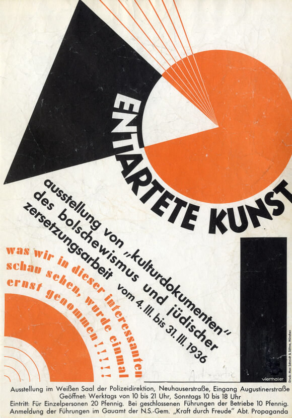 ENTARTETE KUNST [Degenerate Art exhibition] (1936) Exhibit poster