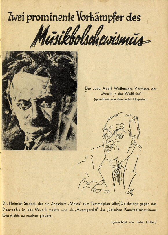 Hans Ziegler ENTARTETE MUSIK - EINE ABRECHNUNG VON STAATSRAT DR. HANS SEVERUS ZIEGLER [Degenerate Music exhibition] (1938) Booklet