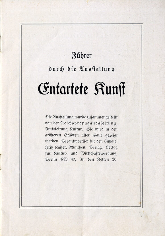 FÜHRER DURCH DIE AUSSTELLUNG ENTARTETE KUNST [Degenerate Art exhibition] (1936) Booklet - Image 2