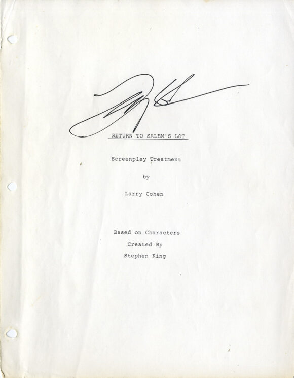 RETURN TO SALEM'S LOT, A (1987) Larry Cohen-signed archive