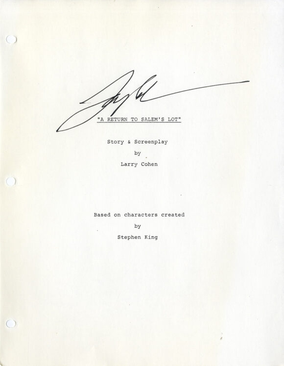 RETURN TO SALEM'S LOT, A (1987) Larry Cohen-signed script - Image 2