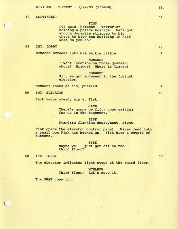 SPEED (1994) Film script