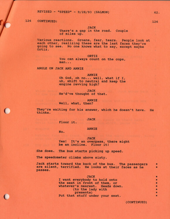 SPEED (1994) Film script