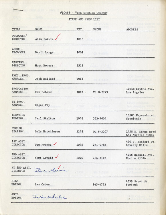 STERILE CUCKOO, THE (Jul 29, 1969) 2nd Draft film script by Alvin Sargent, Based on the Novel by John Nichols - Image 4