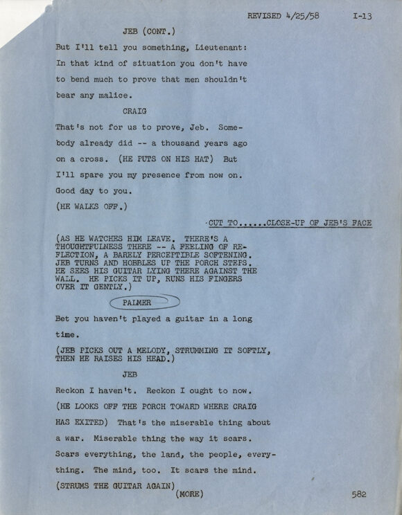 MATINEE THEATRE - "THE CAUSE" (1958) TV script by Rod Serling