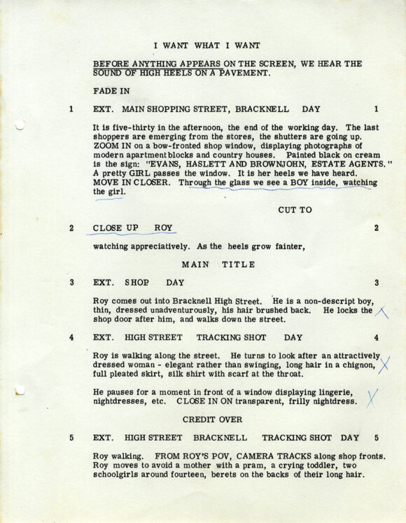 I WANT WHAT I WANT (Apr, Jun 1970) Screenplay archive - Image 3