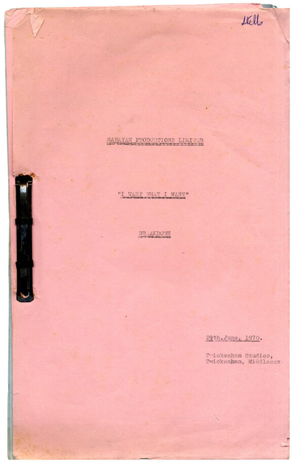 I WANT WHAT I WANT (Apr, Jun 1970) Screenplay archive - Image 4