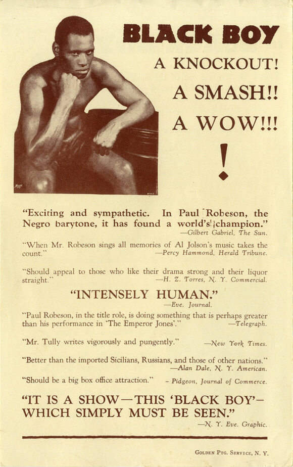 PAUL ROBESON | BLACK BOY (1926) Theatre flyer