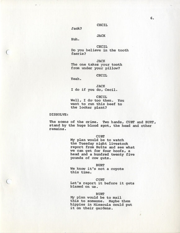 RANCHO DELUXE (ca. 1975) Revised draft script by Thomas McGuane