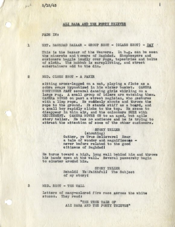 ALI BABA AND THE FORTY THIEVES (May 20, 1943) Revised Screenplay by Edmund L. Hartmann