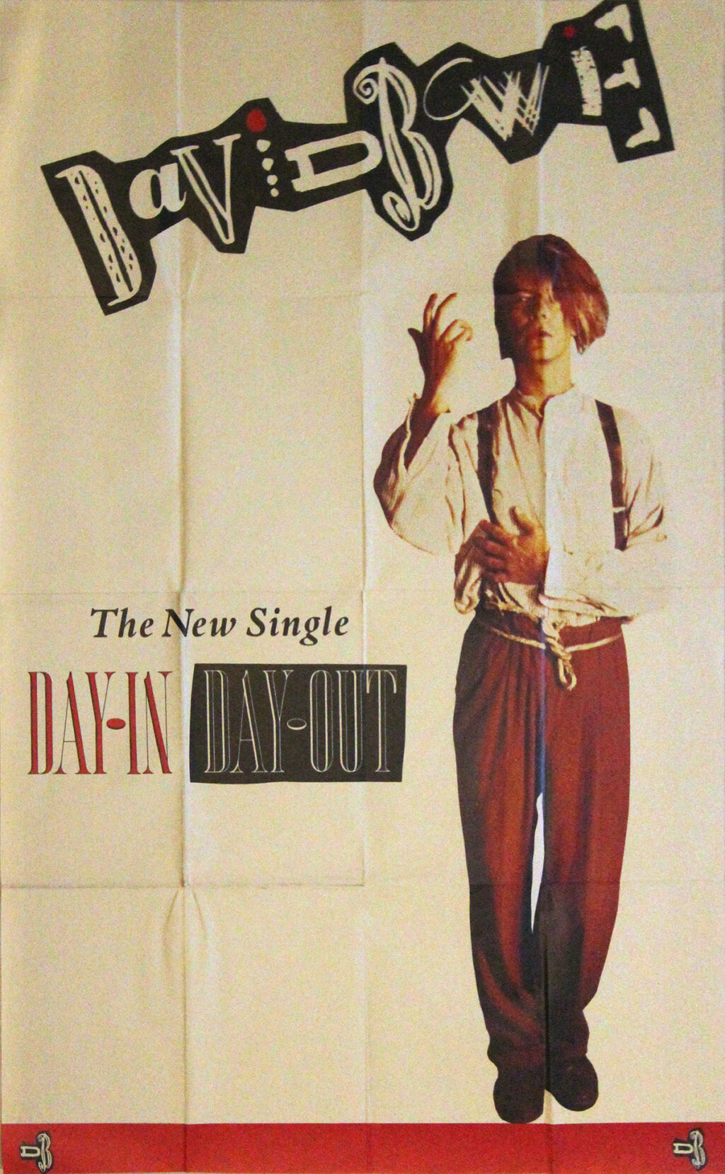 DAVID BOWIE "DAY-IN DAY-OUT" (1987) UK record store poster