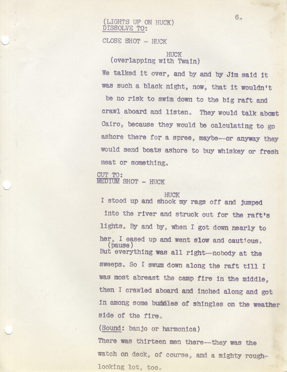 LIFE ON THE MISSISSIPPI (ca. 1956) TV script adapted by Willam Robert Yates; Mark Twain (source)