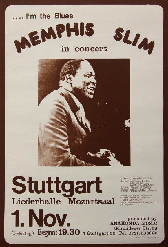 MEMPHIS SLIM IN CONCERT (1978) West German concert poster