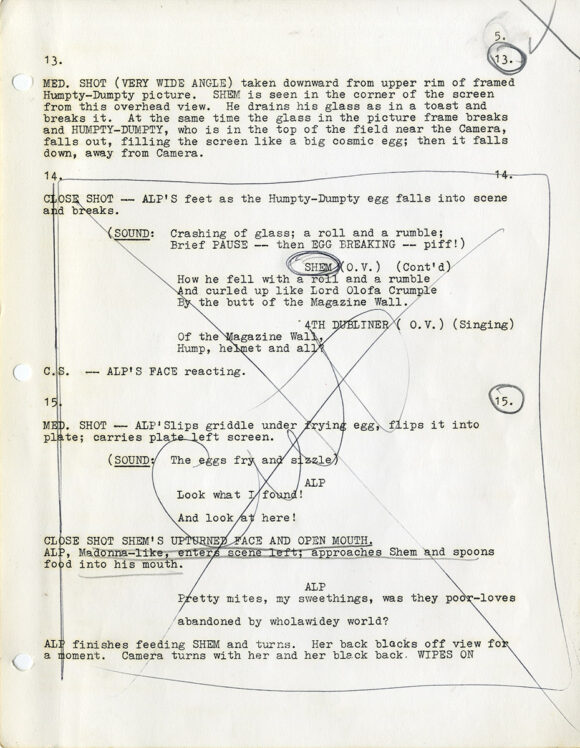 James Joyce (source) PASSAGES FROM JAMES JOYCE'S FINNEGANS WAKE (1963) Final Shooting script