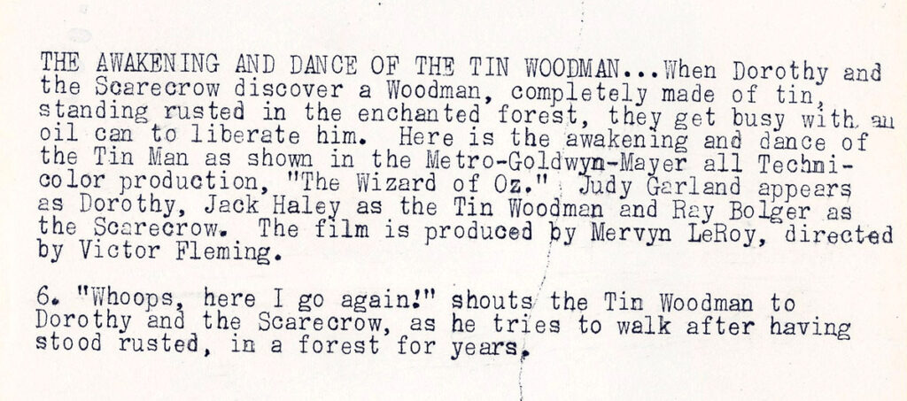 WIZARD OF OZ, THE (1939) Tim Man dance scene still