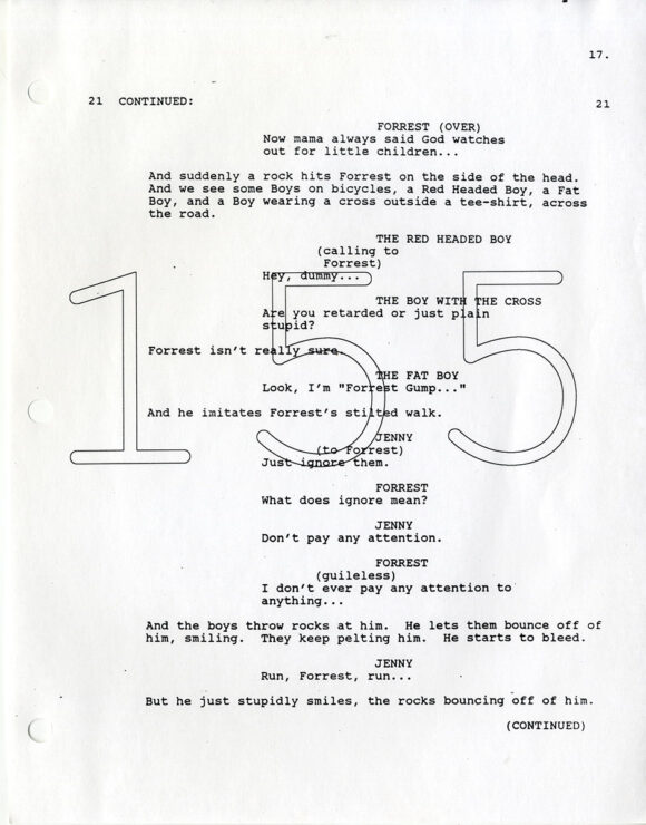 FORREST GUMP (Apr 23, 1992) Second Draft screenplay adapted by Eric Roth