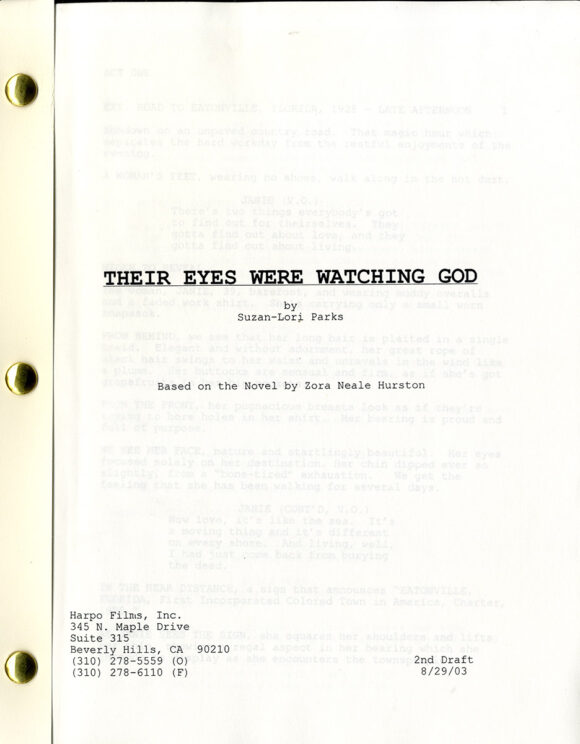 THEIR EYES WERE WATCHING GOD (2003) Film script