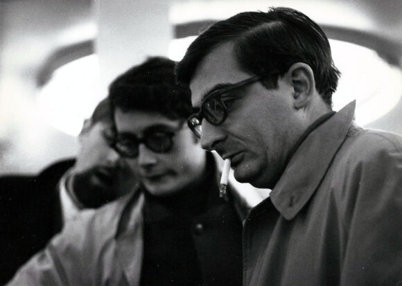 CLAUDE CHABROL ON SET [1962-65] Set of 2 French BTS photos