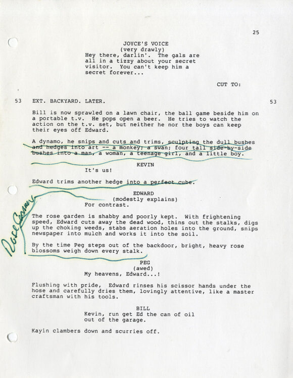 EDWARD SCISSORHANDS (1989-90) Script archive