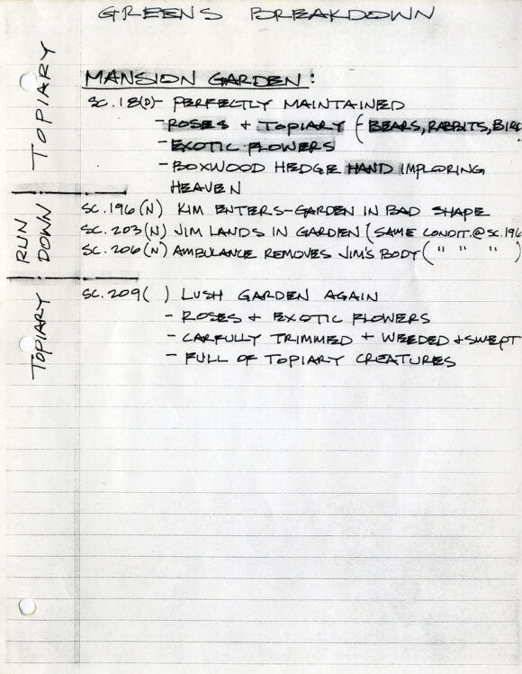 EDWARD SCISSORHANDS (1989-90) Script archive