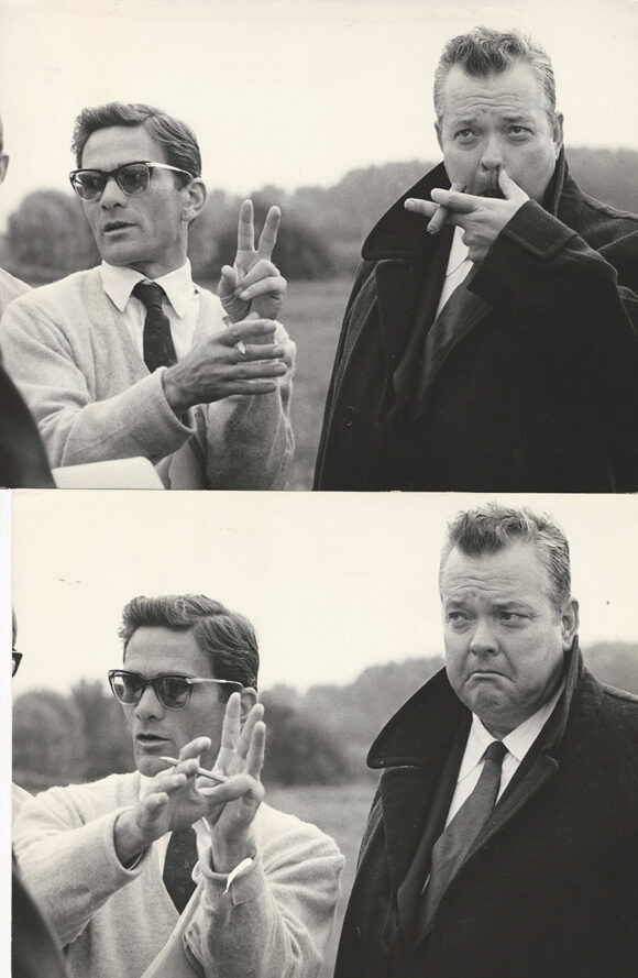 PIER PAOLO PASOLINI, ORSON WELLES | RO.GO.PA.G. (1963) Set of 2 Italian BTS photos