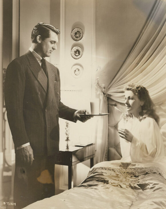 SUSPICION (1941) Cary Grant presents the suspicious glass of milk