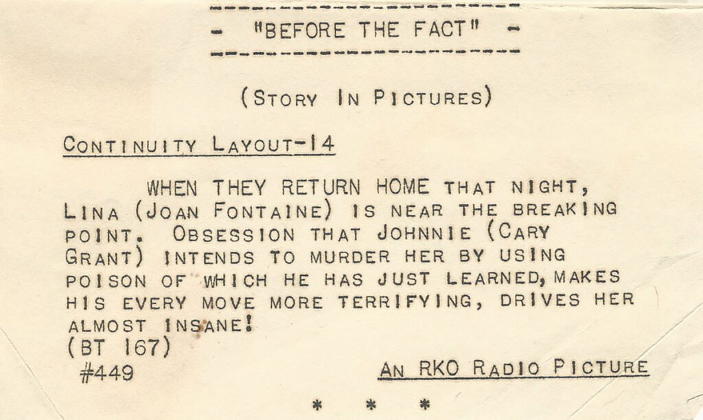 SUSPICION (1941) Joan Fontaine is suspicious of Cary Grant - Image 2