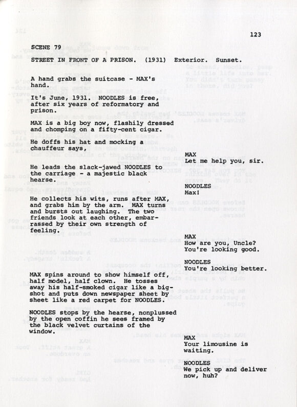 ONCE UPON A TIME IN AMERICA (1983) Film script