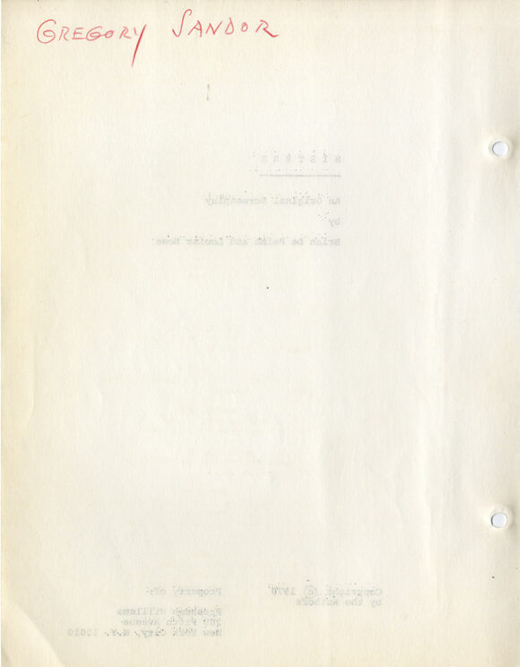 SISTERS (1970) Film script