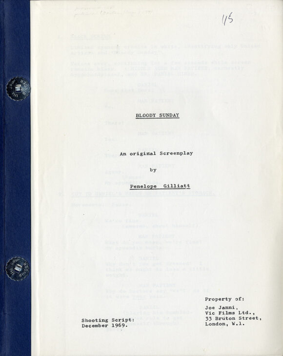 SUNDAY BLOODY SUNDAY (Dec 1969) Shooting script