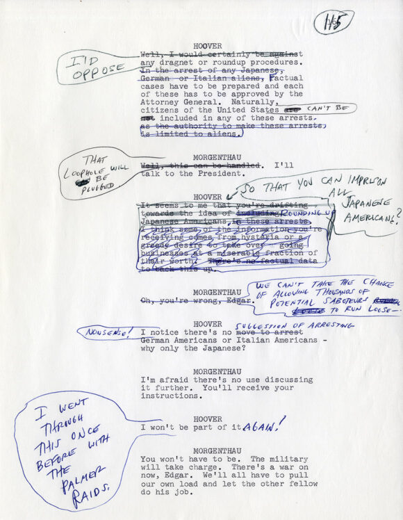 PRIVATE FILES OF J. EDGAR HOOVER, THE (ca. 1973-75) Script archive