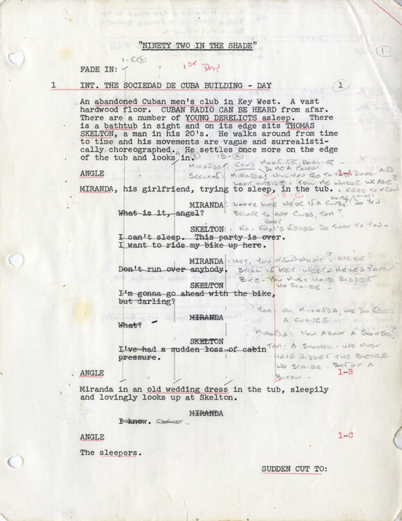 Thomas McGuane (screenwriter, director) 92 IN THE SHADE [NINETY TWO IN THE SHADE] (1974) Archive of 2 film scripts