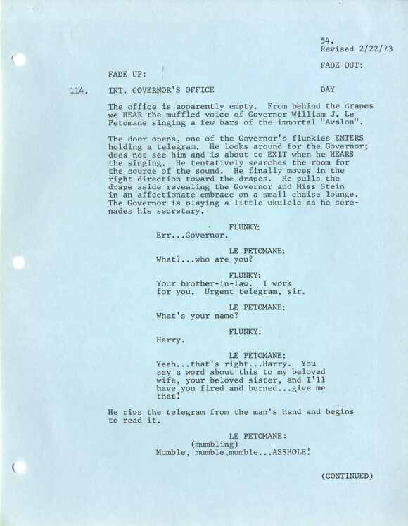 Richard Pryor (co-screenwriter), Mel Brooks (director) BLAZING SADDLES (Feb 6, 1973) Final film script