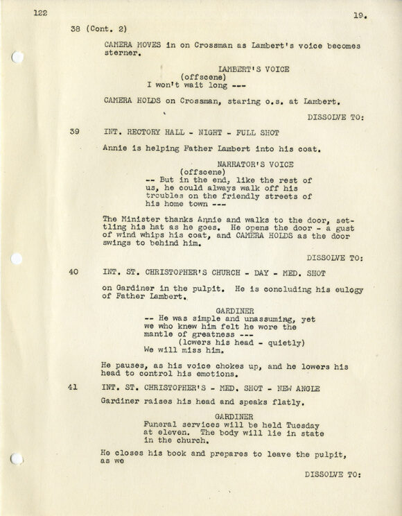 (Film noir) BOOMERANG (1946) Revised film script by Richard Murphy