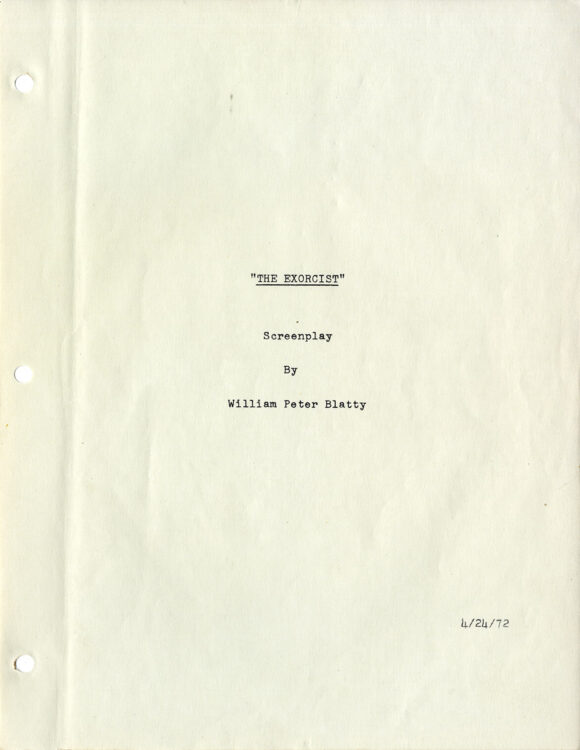 William Friedkin (director) THE EXORCIST (Apr 24, 1972) Revised final film script