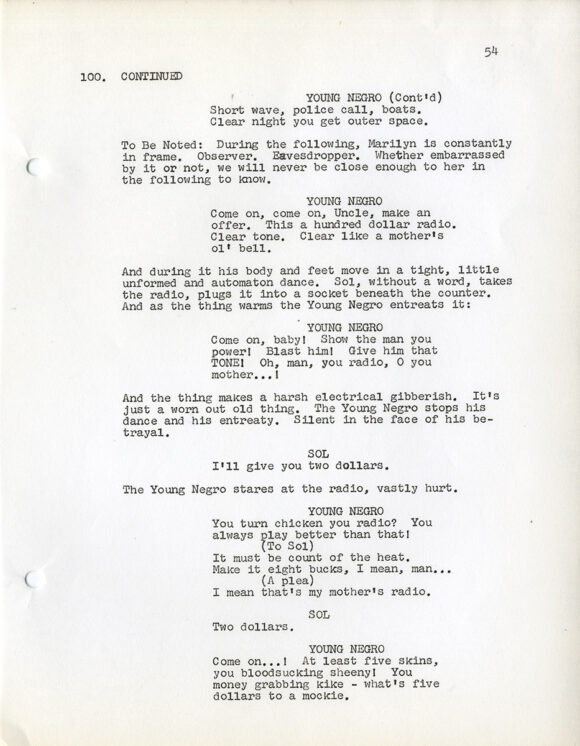 Sidney Lumet (director) (Holocaust film) THE PAWNBROKER (ca. 1963) Film script