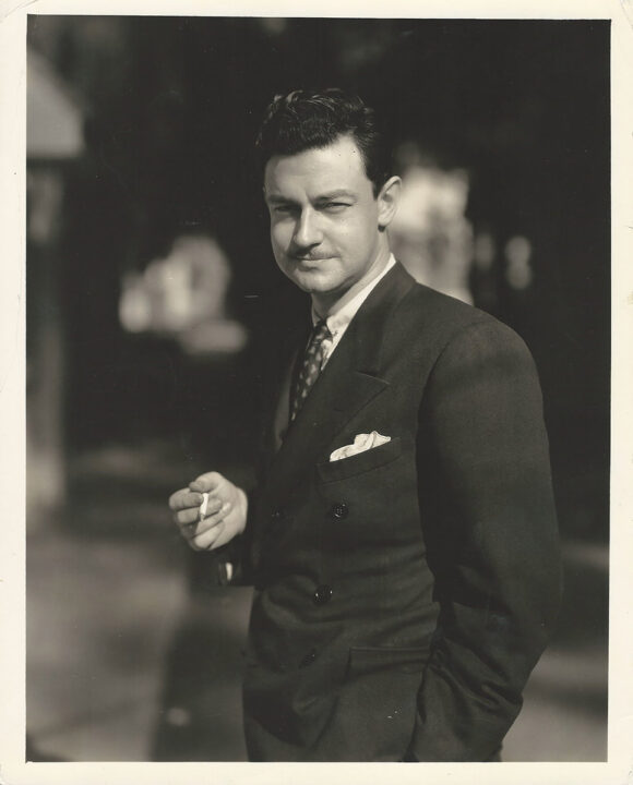 PRESTON STURGES ON THE UNIVERSAL LOT (1932) Studio publicity photo