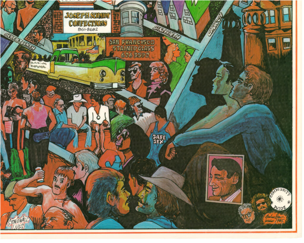 THE CASTRO (1985) Pictorial map / poster