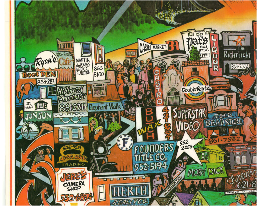 THE CASTRO (1985) Pictorial map / poster